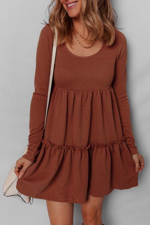 Rust Tiered Dress