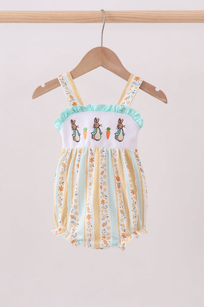 Floral bunny embroidery ruffle bubble