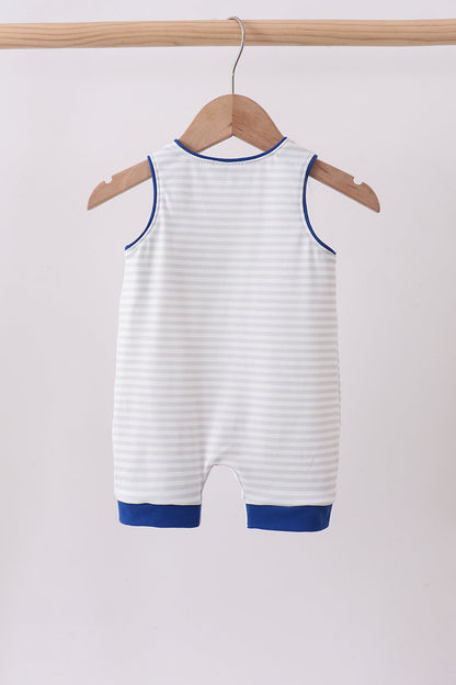 Navy bow applique stripe jonjon