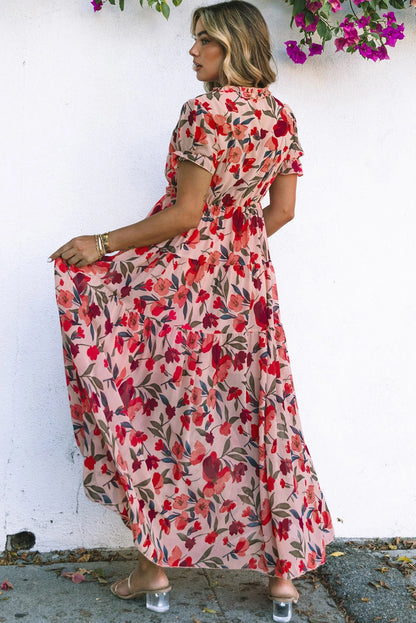 Ruffle Floral Maxi