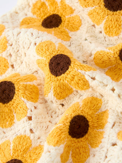 Summer Sunflower Baby Crochet Romper