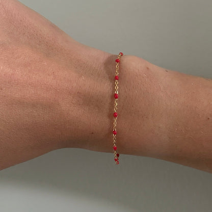 red daisy bracelet
