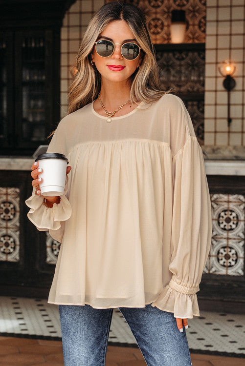 Sheer Taupe Top