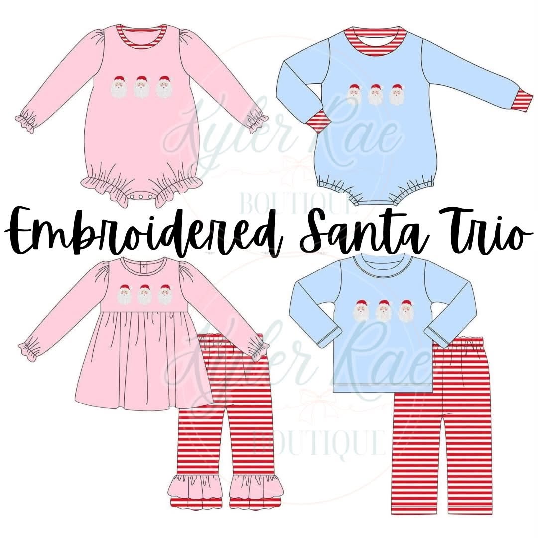 Embroidered Santa Trio Preorder ETA November