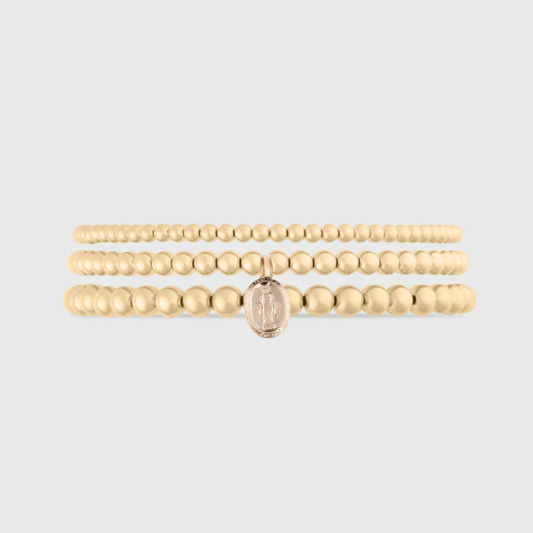 blessed mary juno bracelet triple stack (3+4+5mm)