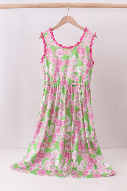 Pink floral dress