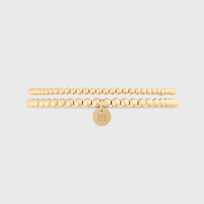 old english initial juno double bracelet stack (3+4mm)