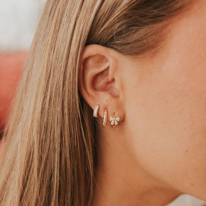 Lucy Diamond Bow Hoops