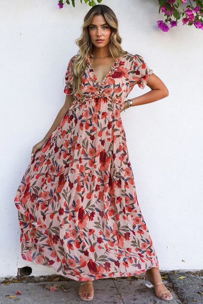 Ruffle Floral Maxi
