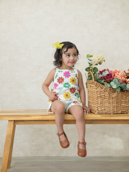 Summer Crochet Floral Girl Set