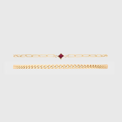 birthstone + gabi curb bracelet stack
