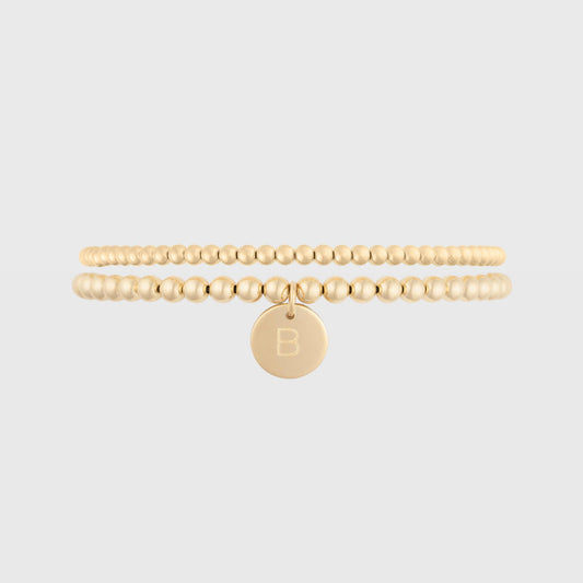 classic initial juno bracelet double stack (3+4mm)